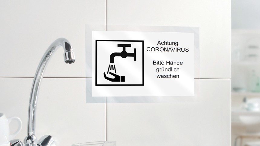 Hinweisschild Coronavirus