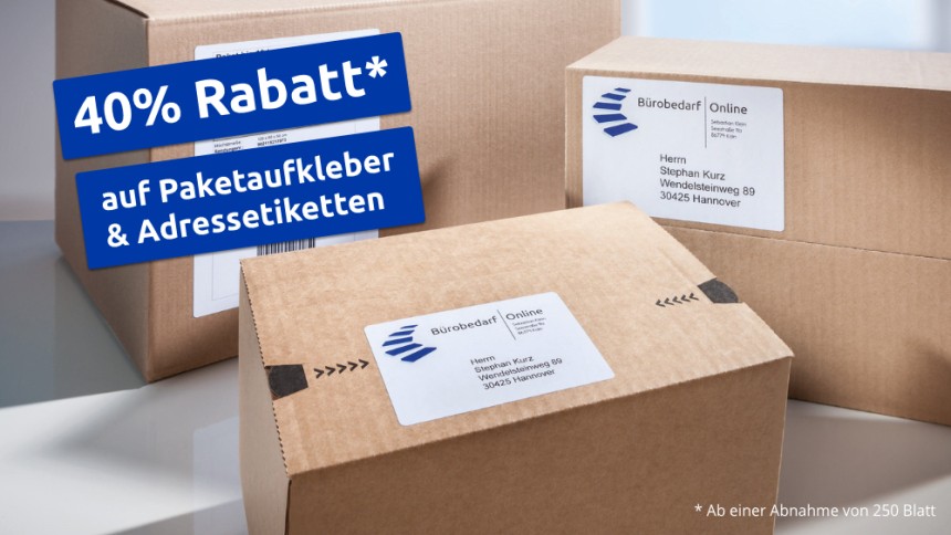 40% Rabatt auf Paketaufkleber