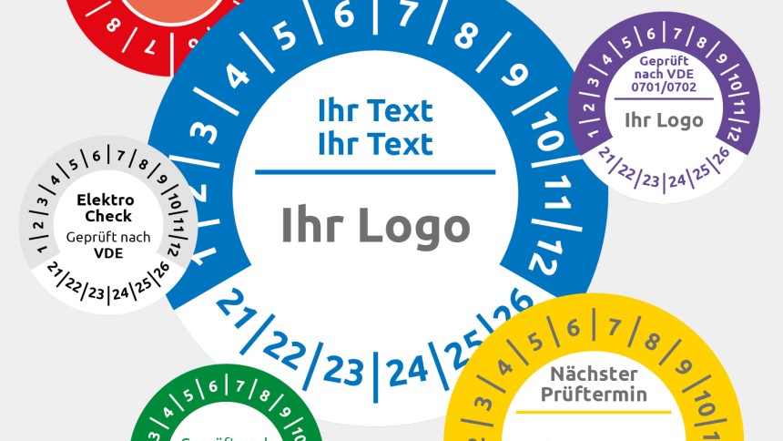 Individuelle Prüfplaketten