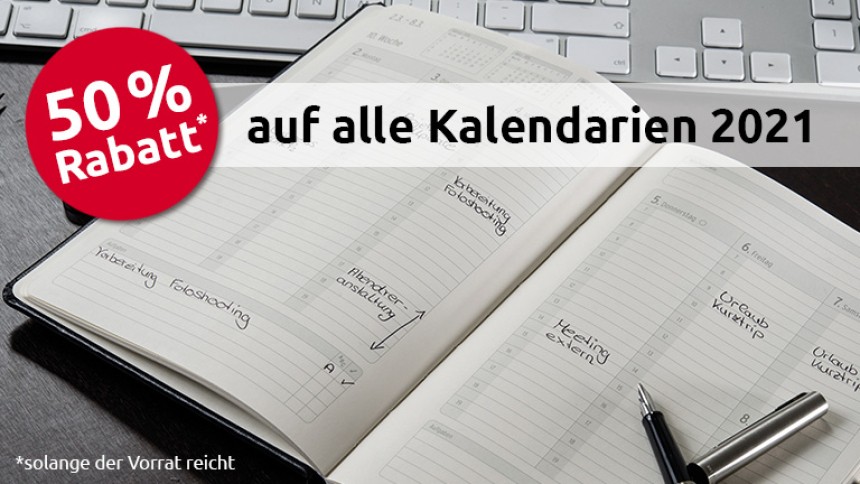 50% Rabatt auf alle Kalendarien 2021