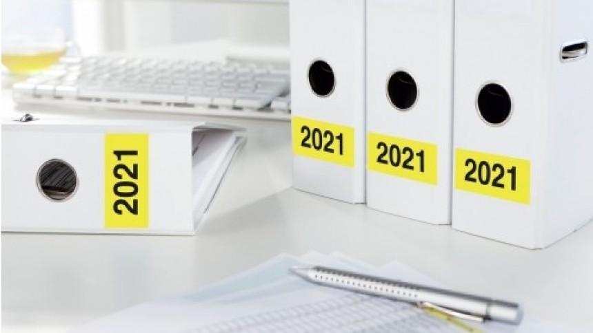 Ordneretiketten Jahreszahl 2021