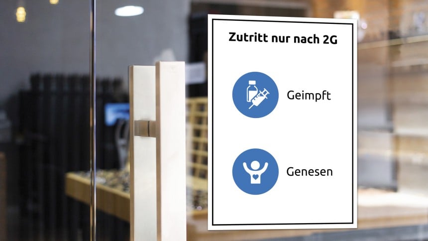 Schild 2G Regelung