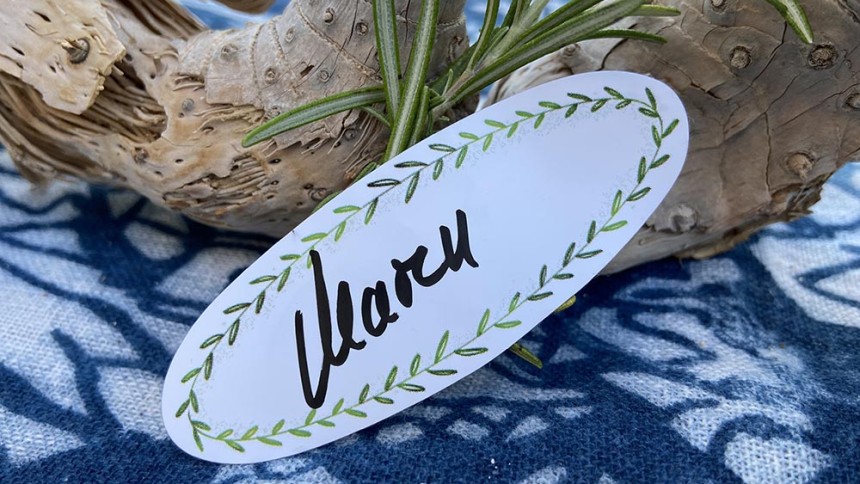 Namensschild Gartenparty