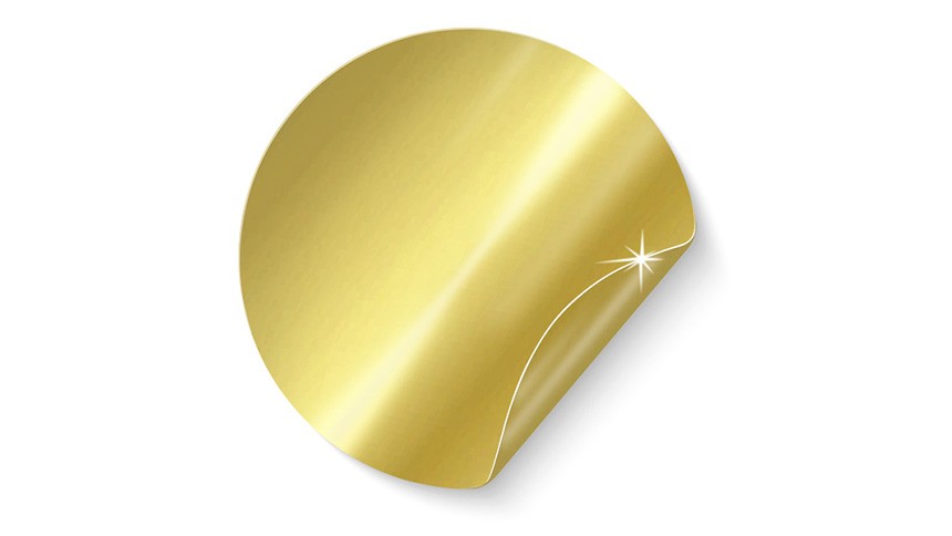 Goldener Aufkleber