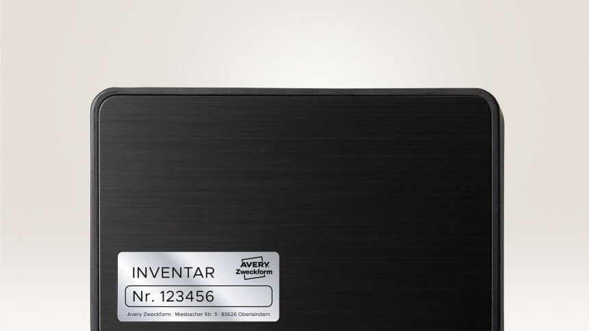 Silberne Inventaretiketten von Avery Zweckform