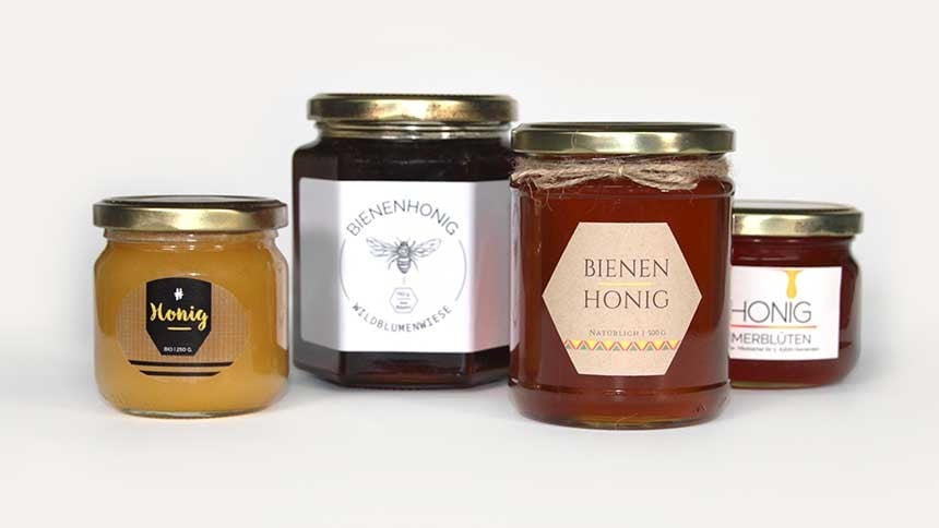 Honig-Etiketten verschiedene Designs