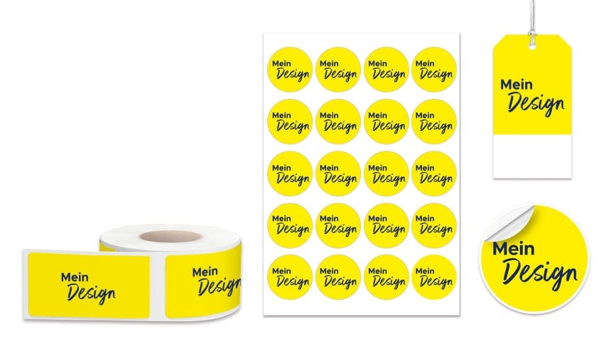 Egal ob Rolle Bogen oder Einzelsticker. Wir drucken für Sie!