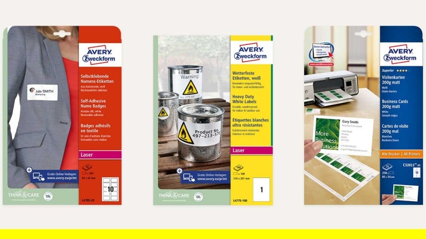 Etiketten in der praktischen Handelspackung