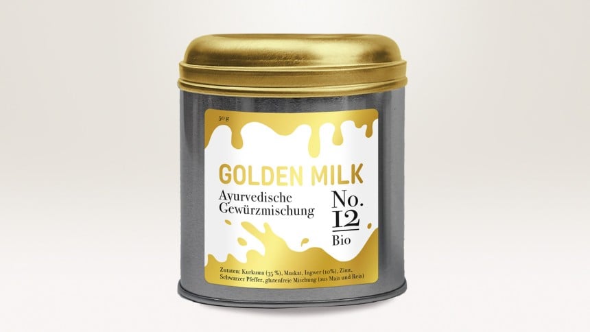 Metalldose mit Gold Design