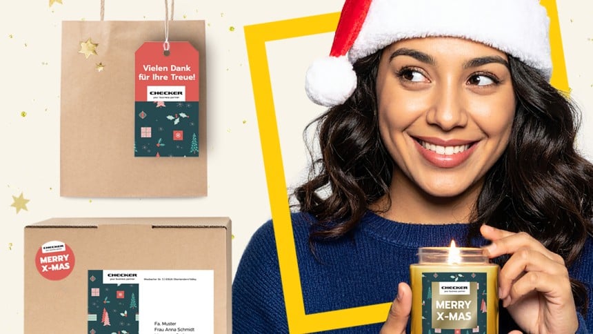 Weihnachtliche Voralgen für Adressetiketten oder Produktanhänger