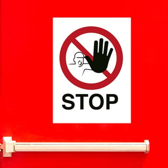 Inventar-Etiketten Piktogramm Stop
