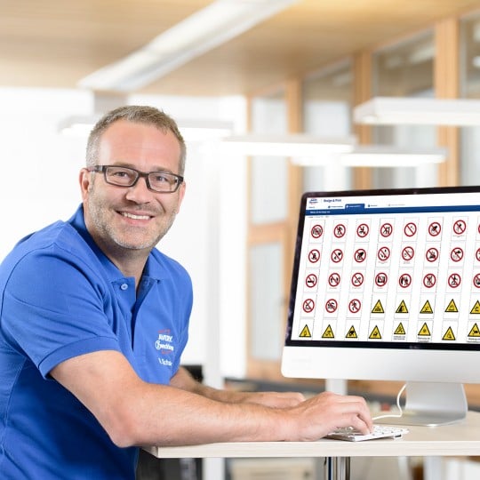 Sicherheitskennzeichnung Startseite Mann