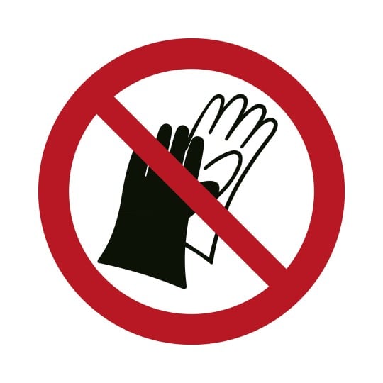 Verbotszeichen Handschuhe verboten