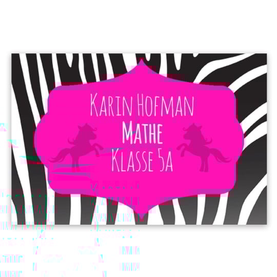 Buchetikett mit Zebrastreifen