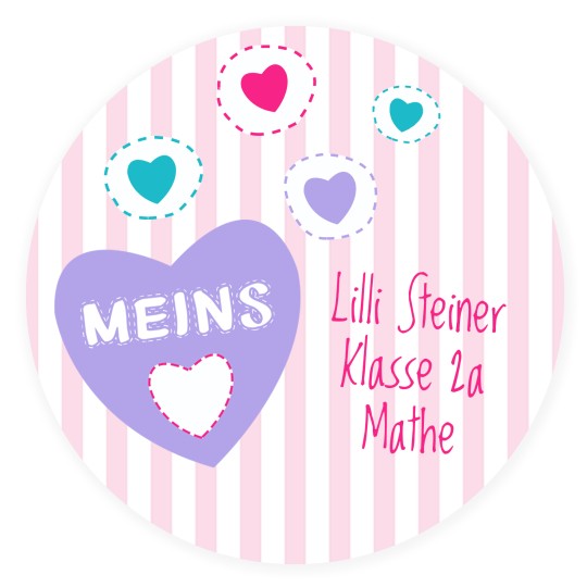 Rundes Etikett mit Herzen