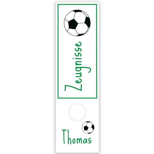 Ordneraufkleber mit Fussballmotiv