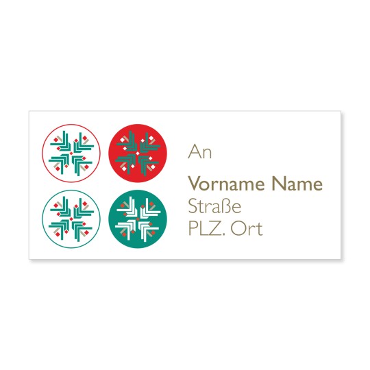 24 PERSONALISIERTE Weihnachtsaufkleber, Motiv Weihnachtliche Symbole modern  - Privat, Geschäftlich, als Einladung oder zu Geschenken vielfältig und  individuell einsetzbar : : Bürobedarf & Schreibwaren