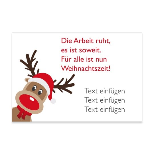 Lustiges Rentier auf Postkarte