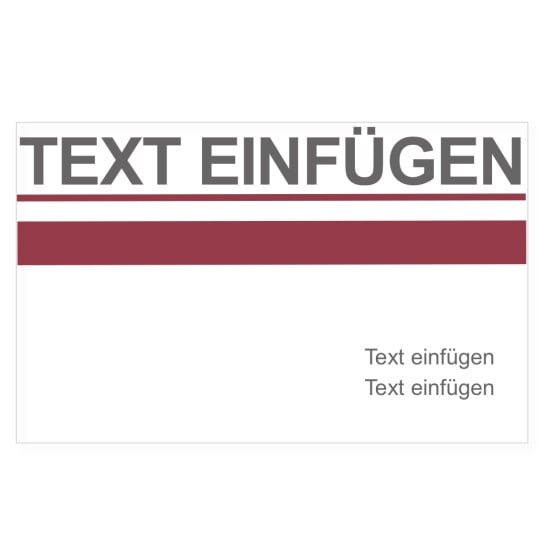 Universal-Etikett rot unterstrichen Vorlage