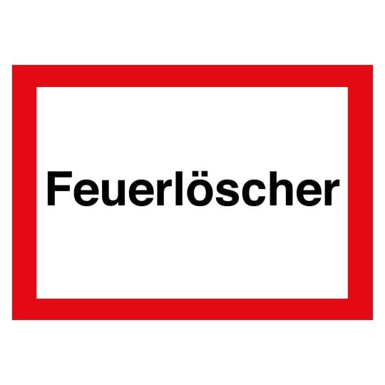 Brandschutzzeichen - Feuerlöscher mit Pfeil links ☆ Brandschutzschilder  Online