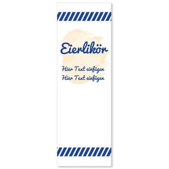 Kostenlose Vorlage rechteckiges Etikett Eierlikör Flasche