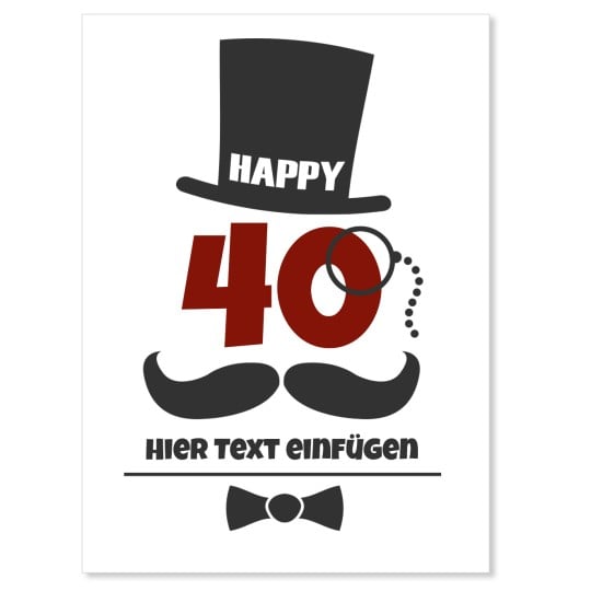 Kostenlose Vorlage Etikett Geburtstag 40
