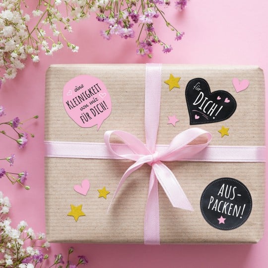 Kreative Geschenkststicker Schwarze Sticker