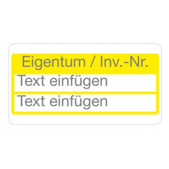 Gelbes Eigentumsetikett