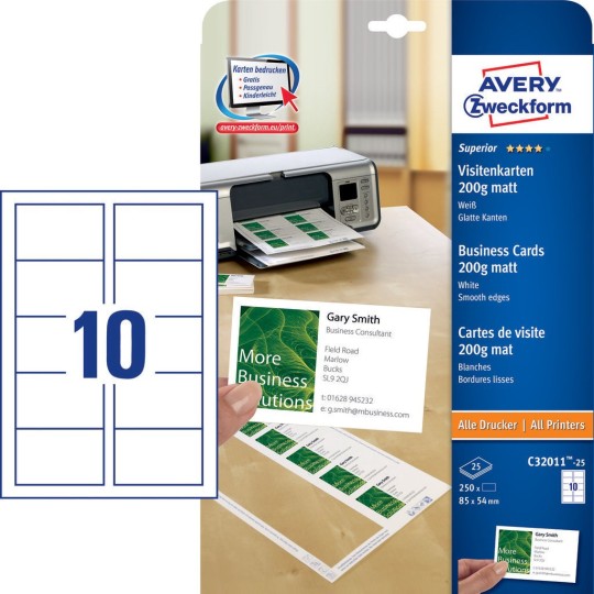 Visitenkarten selbst drucken mit Gratis Vorlagen | Avery ...
