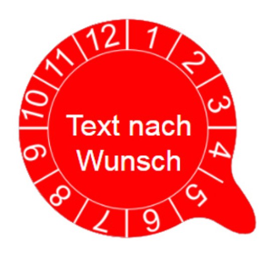 Vorlagen für Prüfplakette rot Text nach Wunsch eingeben