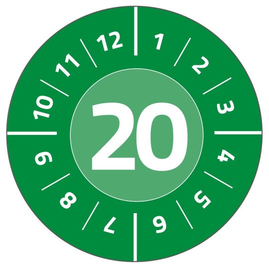Prüfplakette Jahreszahl 2020
