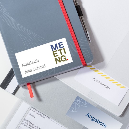 Büroorganisation Etiketten mit gratis Designs