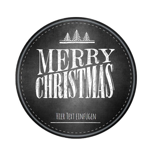 Merry Christmas für rundes Etiektt