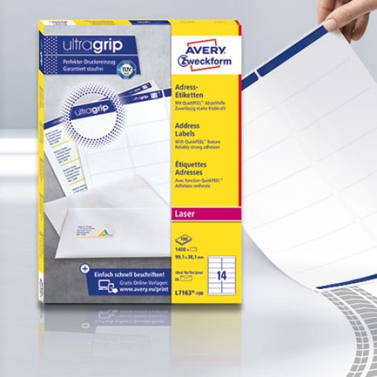 Adressetiketten mit ultragrip Technologie