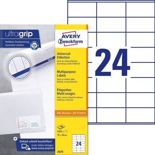3475 Avery Zweckform Etikett