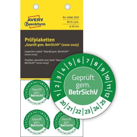 Betriebsmittelsicherheit Prüfplakette