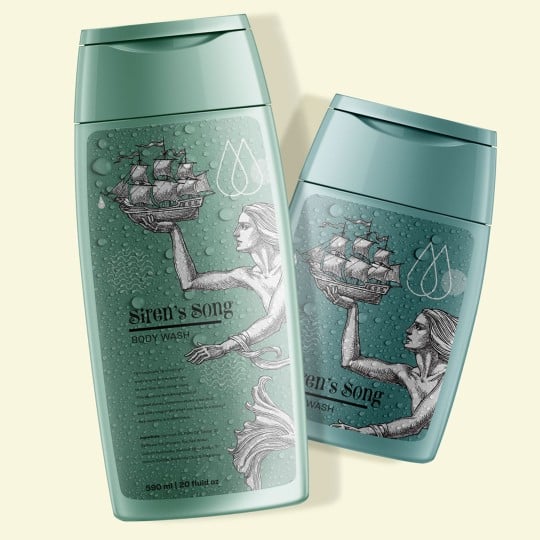 Weißdruck macht sich auf Shampoo Flaschen besonders gut.