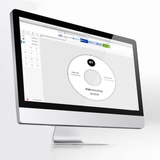 Sie können das Design für Ihre CD Etiketten ganz einfach online gestalten.