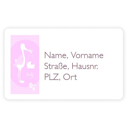 Rosa Storch für Mädchen Aufkleber