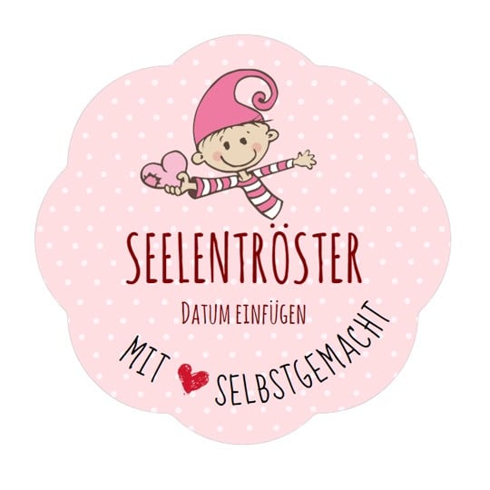 Kostenlose Vorlage Etikett Blumenform Selbstgemacht Baby