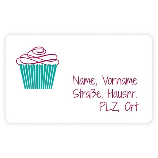 absenderaufkleber Cupcake