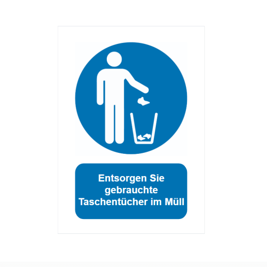 Entsorgen Sie Taschentücher im Müll