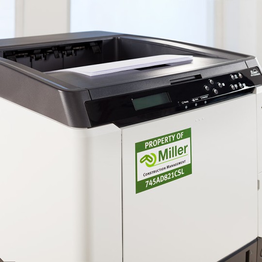 Inventarisierungsaufkleber für Drucker