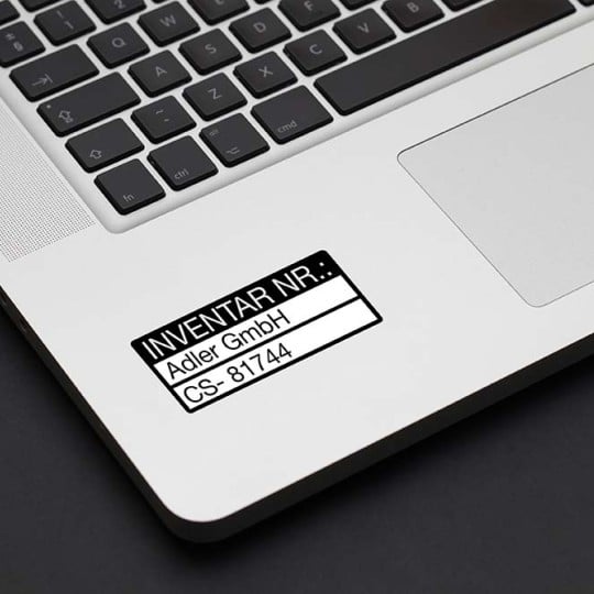 Inventaretiketten für Computer