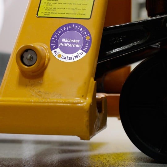 Prüfplaketten für Gabelstapler