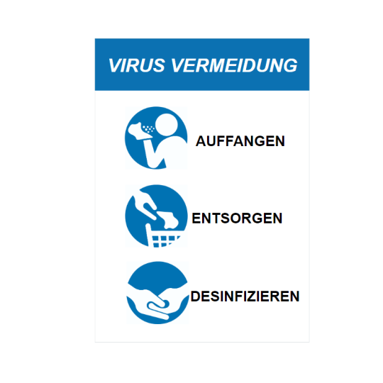 Corona Virus vermeiden Schild kaufen