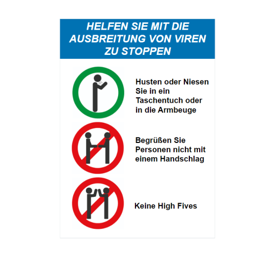 Helfen Sie Virus zu stoppen Schild 