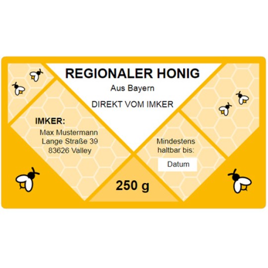 Honigetiketten selbst gestalten rechteckig