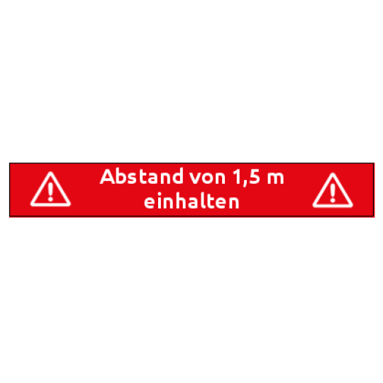 Rechteckige Bodenaufkleber 1000x150 mm rot