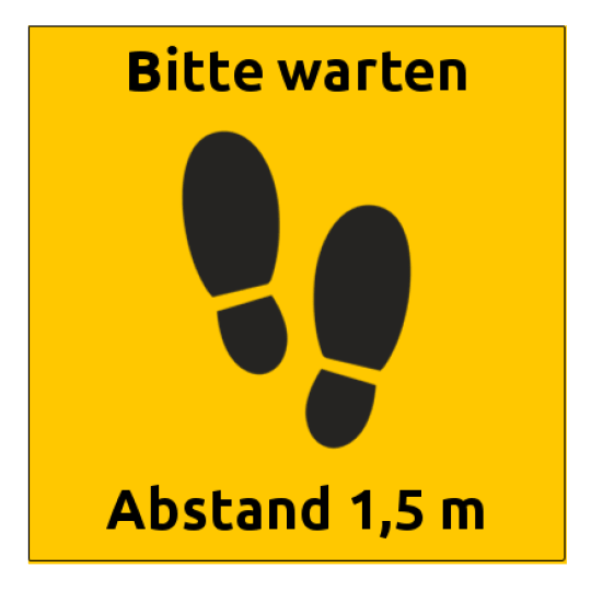 Bodenaufkleber Abstand 1,5 m